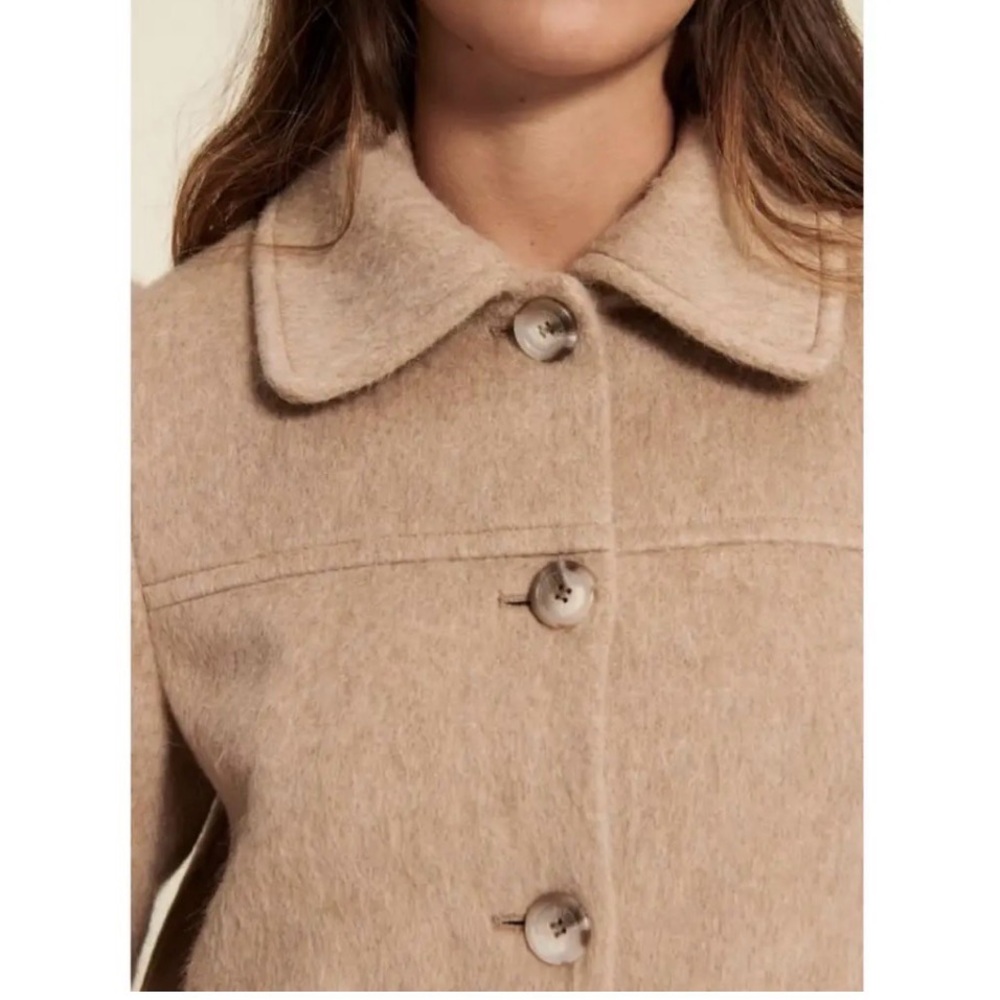 Rouje Tan Wool Coat - Picture 3 of 9